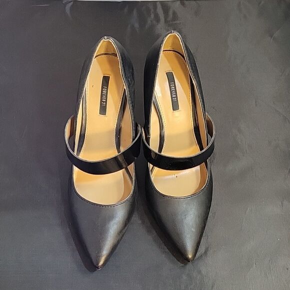 FOREVER 21 POINTED TOE HIGH HEEL STILETTOS ONE STRAP BAND PUMP SHOES - Picture 4 of 12